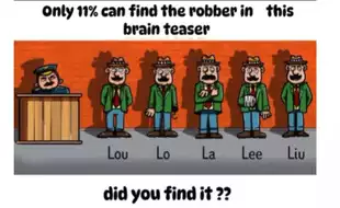 Brain Teaser Of The Day: A Robbery Took Place Last Night. Can You Guess Who The Thief Is?